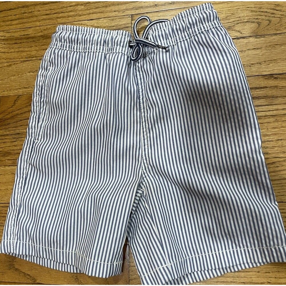 Tailor Vintage Boys Size 6/7 Blue White Striped Cotton Chino Shorts